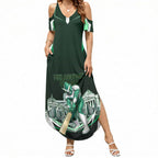Personalised Melbourne Stars Cricket Mascot Skyline Summer Maxi Dress Comic Style Superhero Mascot Fan Art Graphic