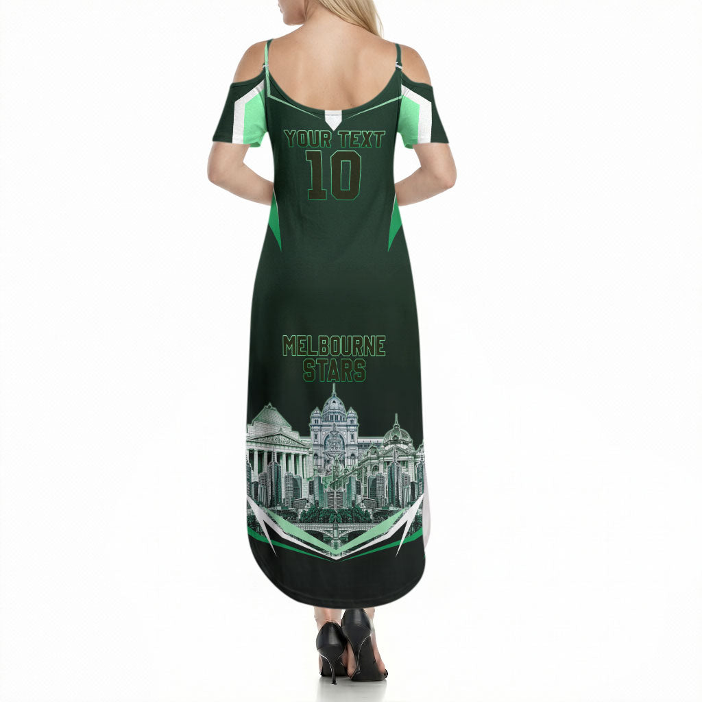 Personalised Melbourne Stars Cricket Mascot Skyline Summer Maxi Dress Comic Style Superhero Mascot Fan Art Graphic