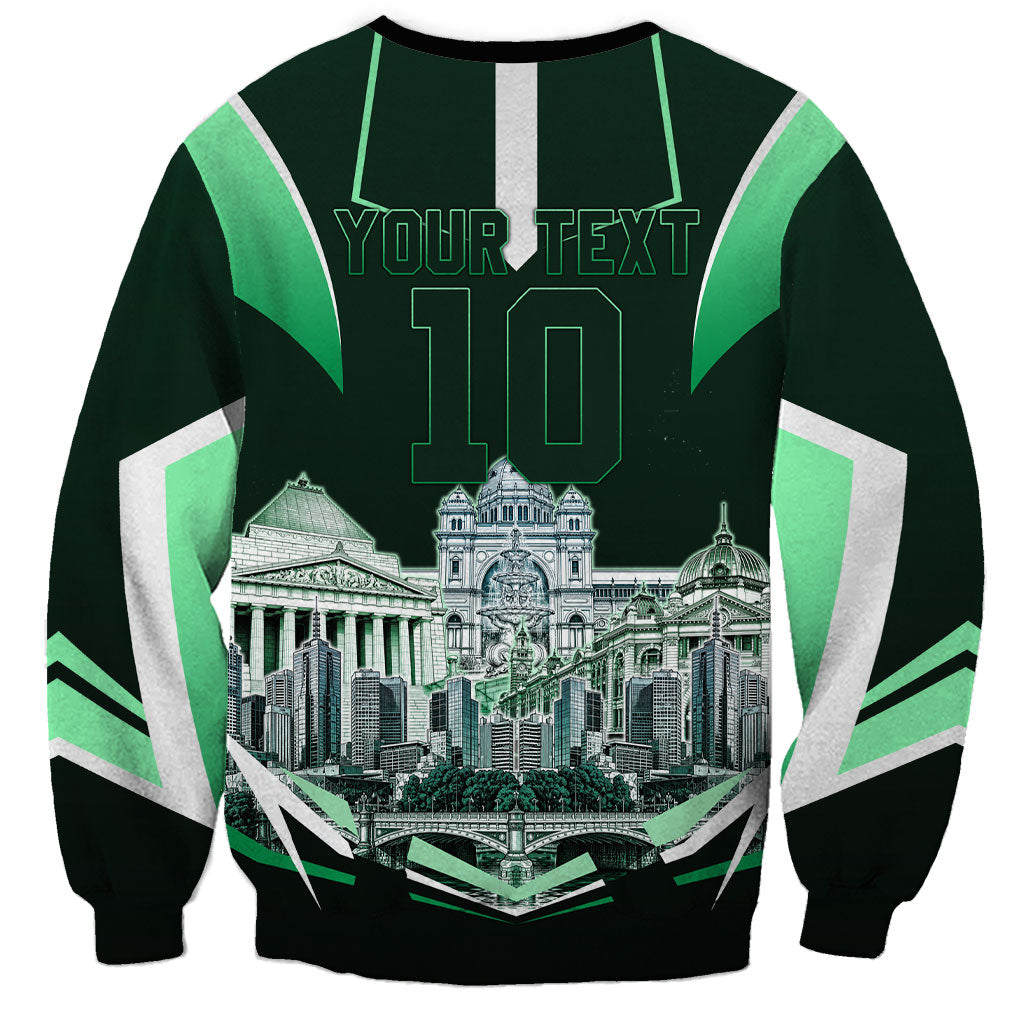 Personalised Melbourne Stars Cricket Mascot Skyline Sweatshirt Comic Style Superhero Mascot Fan Art Graphic