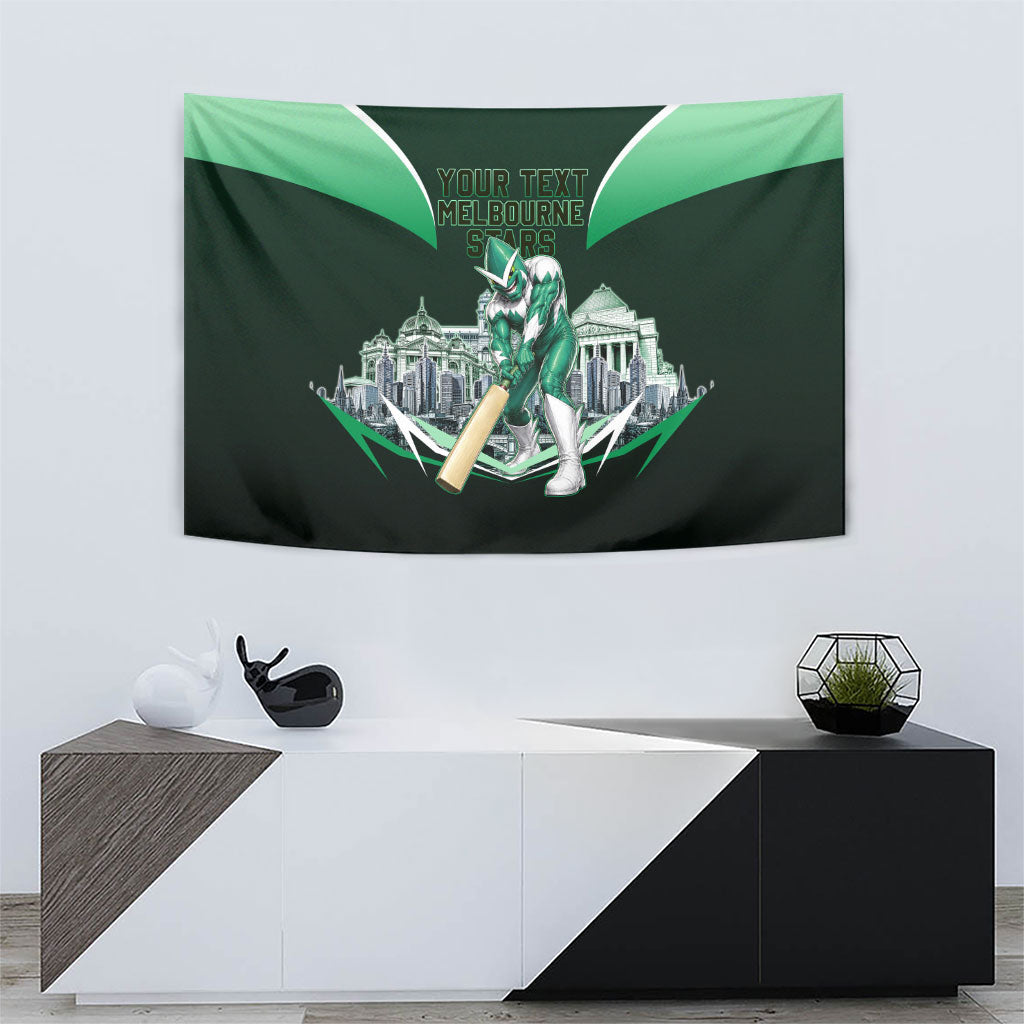 Personalised Melbourne Stars Cricket Mascot Skyline Tapestry Comic Style Superhero Mascot Fan Art Graphic