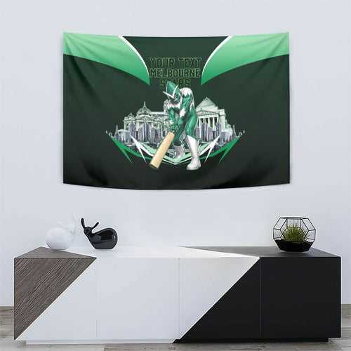 Personalised Melbourne Stars Cricket Mascot Skyline Tapestry Comic Style Superhero Mascot Fan Art Graphic