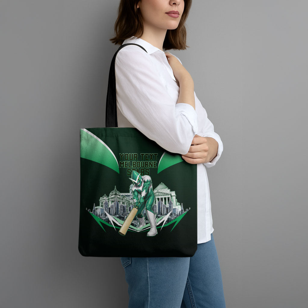 Personalised Melbourne Stars Cricket Mascot Skyline Tote Bag Comic Style Superhero Mascot Fan Art Graphic