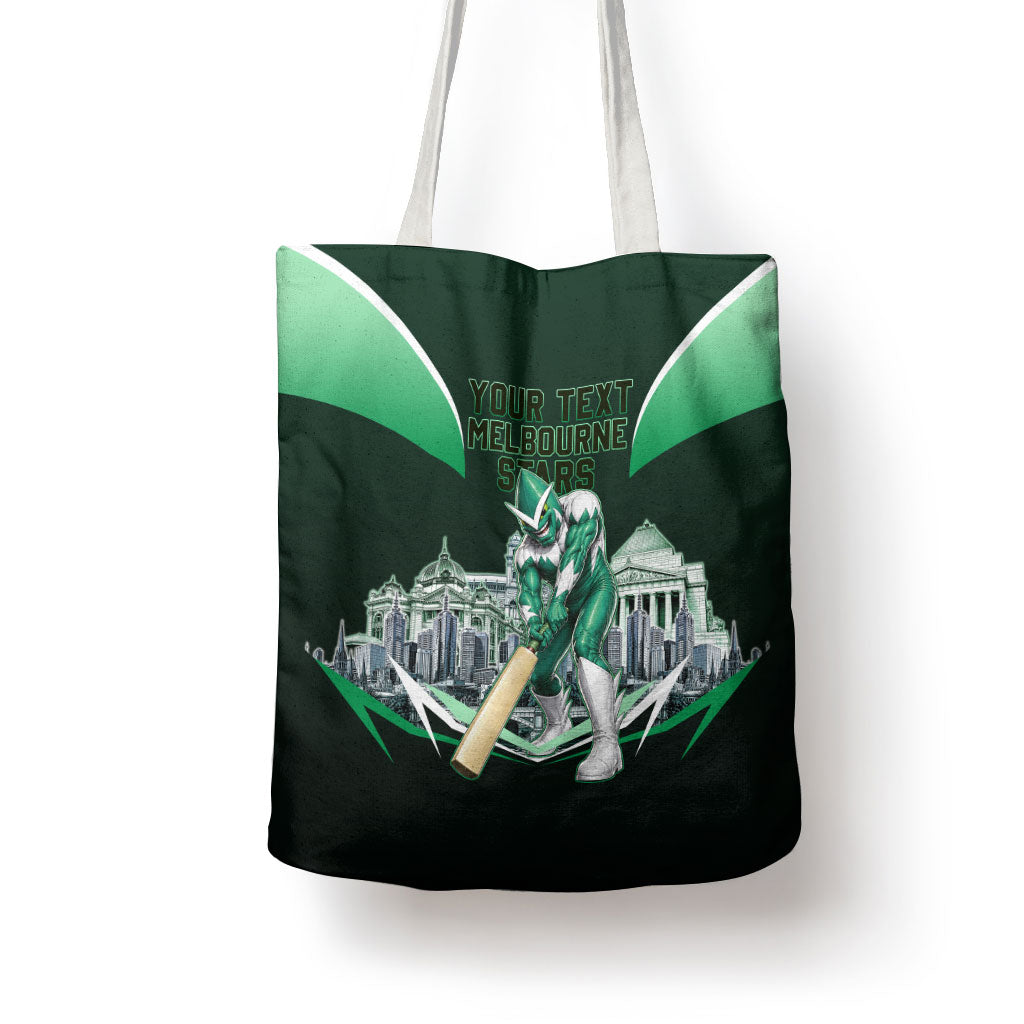 Personalised Melbourne Stars Cricket Mascot Skyline Tote Bag Comic Style Superhero Mascot Fan Art Graphic