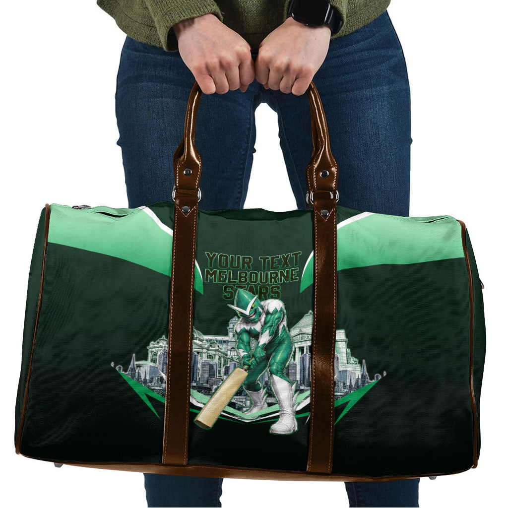 Personalised Melbourne Stars Cricket Mascot Skyline Travel Bag Comic Style Superhero Mascot Fan Art Graphic