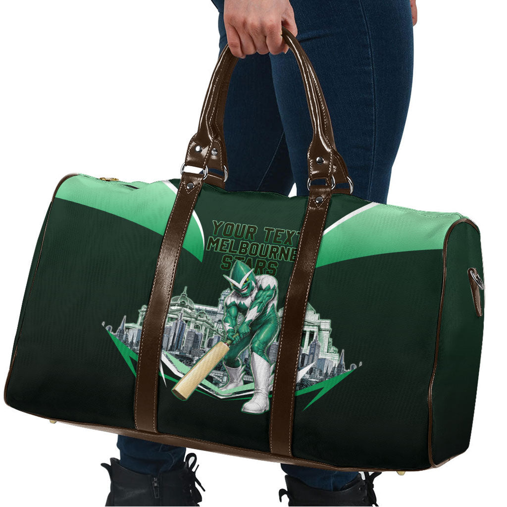Personalised Melbourne Stars Cricket Mascot Skyline Travel Bag Comic Style Superhero Mascot Fan Art Graphic