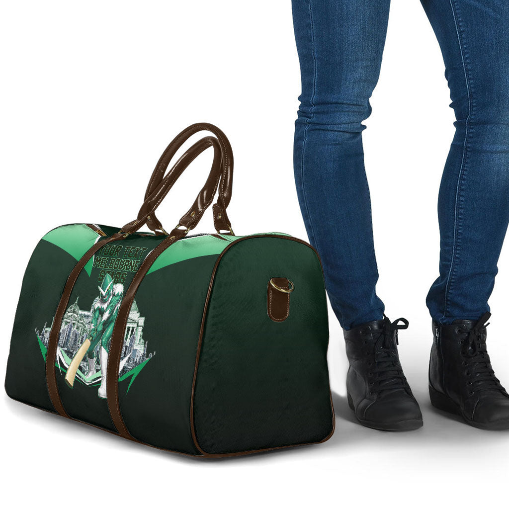 Personalised Melbourne Stars Cricket Mascot Skyline Travel Bag Comic Style Superhero Mascot Fan Art Graphic