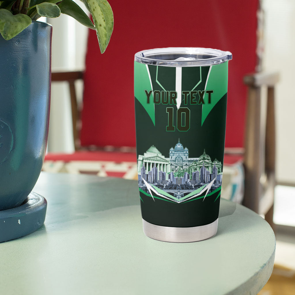 Personalised Melbourne Stars Cricket Mascot Skyline Tumbler Cup Comic Style Superhero Mascot Fan Art Graphic