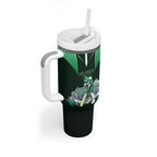 Personalised Melbourne Stars Cricket Mascot Skyline Tumbler With Handle Comic Style Superhero Mascot Fan Art Graphic