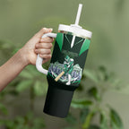 Personalised Melbourne Stars Cricket Mascot Skyline Tumbler With Handle Comic Style Superhero Mascot Fan Art Graphic