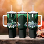 Personalised Melbourne Stars Cricket Mascot Skyline Tumbler With Handle Comic Style Superhero Mascot Fan Art Graphic