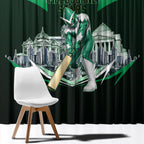 Personalised Melbourne Stars Cricket Mascot Skyline Window Curtain Comic Style Superhero Mascot Fan Art Graphic