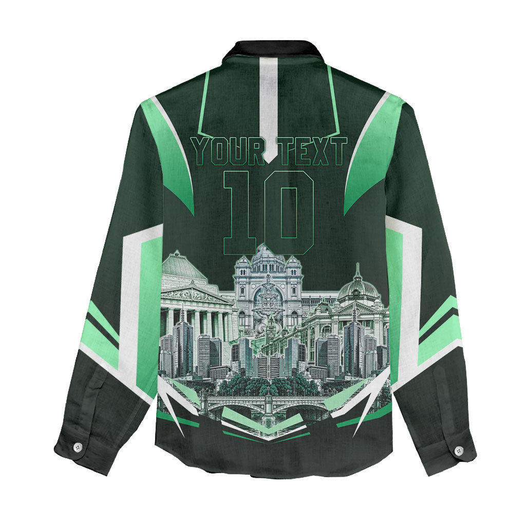 Personalised Melbourne Stars Cricket Mascot Skyline Women Casual Shirt Comic Style Superhero Mascot Fan Art Graphic