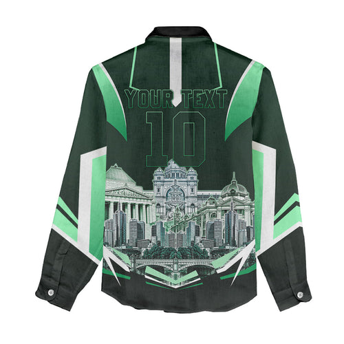 Personalised Melbourne Stars Cricket Mascot Skyline Women Casual Shirt Comic Style Superhero Mascot Fan Art Graphic