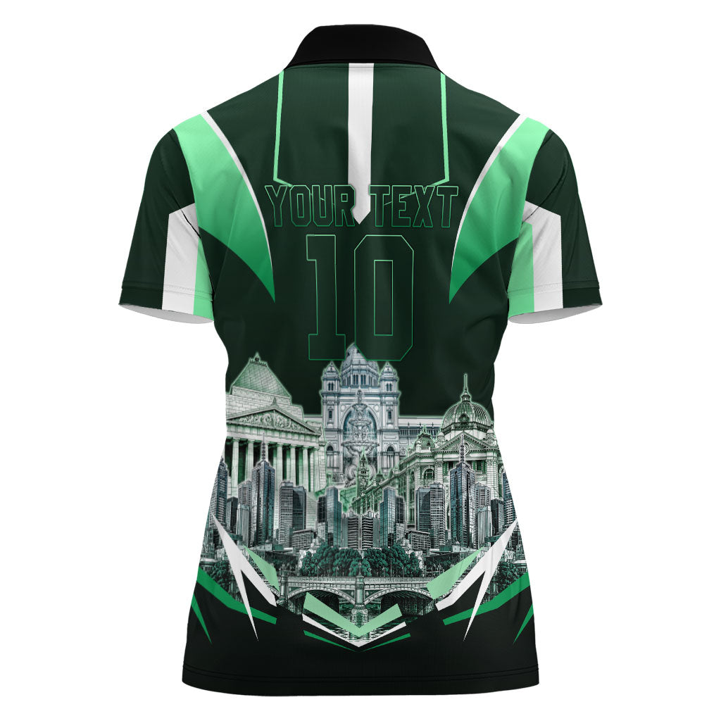Personalised Melbourne Stars Cricket Mascot Skyline Women Polo Shirt Comic Style Superhero Mascot Fan Art Graphic