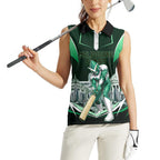 Personalised Melbourne Stars Cricket Mascot Skyline Women Sleeveless Polo Shirt Comic Style Superhero Mascot Fan Art Graphic