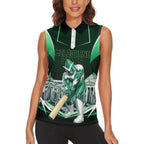 Personalised Melbourne Stars Cricket Mascot Skyline Women Sleeveless Polo Shirt Comic Style Superhero Mascot Fan Art Graphic