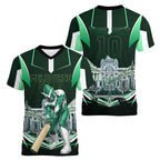 Personalised Melbourne Stars Cricket Mascot Skyline Women V-Neck T-Shirt Comic Style Superhero Mascot Fan Art Graphic
