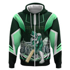 Personalised Melbourne Stars Cricket Mascot Skyline Zip Hoodie Comic Style Superhero Mascot Fan Art Graphic