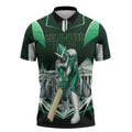 Personalised Melbourne Stars Cricket Mascot Skyline Zipper Polo Shirt Comic Style Superhero Mascot Fan Art Graphic