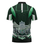 Personalised Melbourne Stars Cricket Mascot Skyline Zipper Polo Shirt Comic Style Superhero Mascot Fan Art Graphic