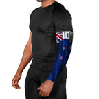 Personalized New Zealand Warriors Rugby Arm Sleeves Warrior Mascot Auckland Skyline Flag Art