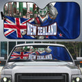 New Zealand Warriors Rugby Auto Sun Shade Warrior Mascot Auckland Skyline Flag Art