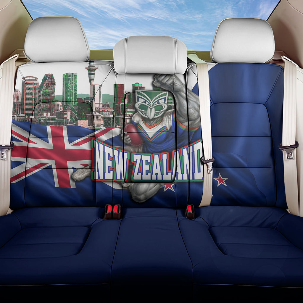 New Zealand Warriors Rugby Back Car Seat Cover Warrior Mascot Auckland Skyline Flag Art