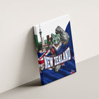 New Zealand Warriors Rugby Canvas Wall Art Warrior Mascot Auckland Skyline Flag Art