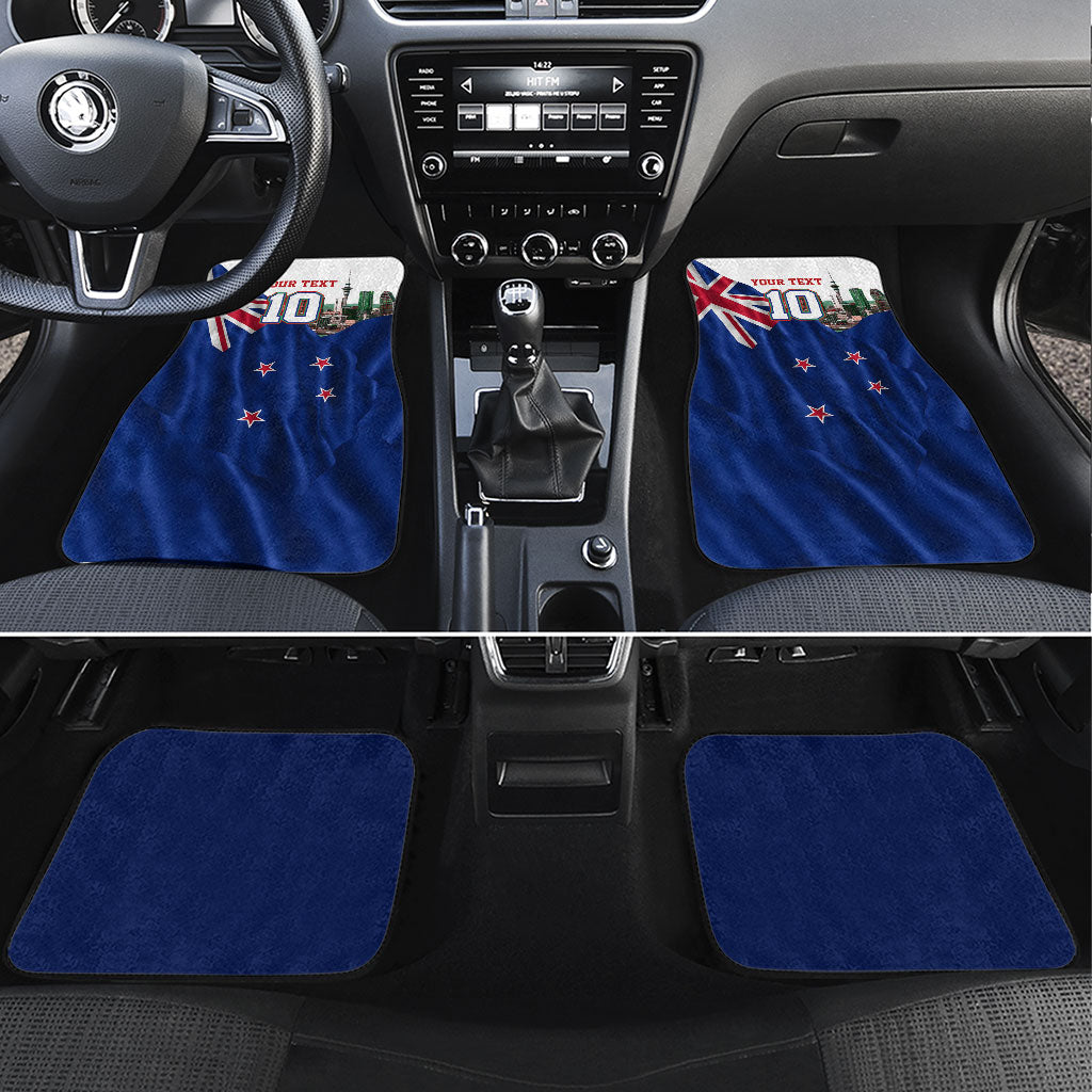 Personalized New Zealand Warriors Rugby Car Mats Warrior Mascot Auckland Skyline Flag Art