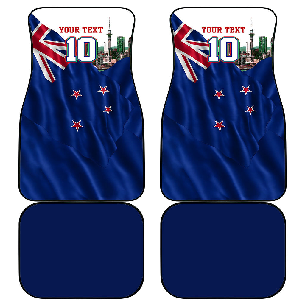 Personalized New Zealand Warriors Rugby Car Mats Warrior Mascot Auckland Skyline Flag Art