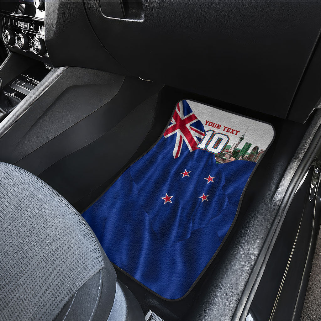 Personalized New Zealand Warriors Rugby Car Mats Warrior Mascot Auckland Skyline Flag Art