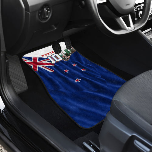 Personalized New Zealand Warriors Rugby Car Mats Warrior Mascot Auckland Skyline Flag Art