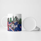 Personalized New Zealand Warriors Rugby Ceramic Mug Warrior Mascot Auckland Skyline Flag Art