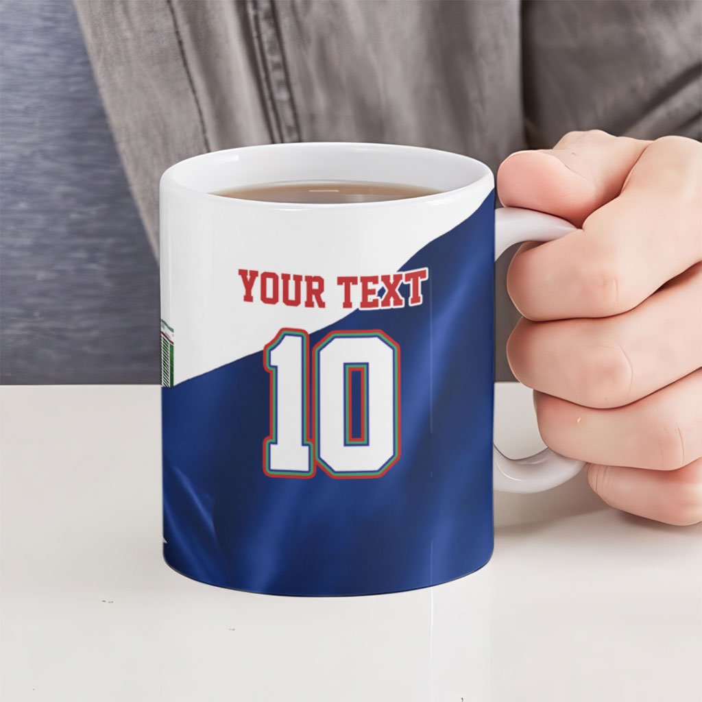 Personalized New Zealand Warriors Rugby Ceramic Mug Warrior Mascot Auckland Skyline Flag Art