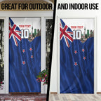 Personalized New Zealand Warriors Rugby Door Cover Warrior Mascot Auckland Skyline Flag Art