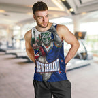 Personalized New Zealand Warriors Rugby Men Tank Top Warrior Mascot Auckland Skyline Flag Art