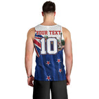 Personalized New Zealand Warriors Rugby Men Tank Top Warrior Mascot Auckland Skyline Flag Art
