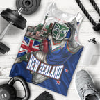 Personalized New Zealand Warriors Rugby Men Tank Top Warrior Mascot Auckland Skyline Flag Art