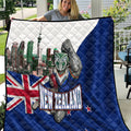New Zealand Warriors Rugby Quilt Warrior Mascot Auckland Skyline Flag Art