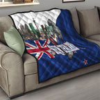 New Zealand Warriors Rugby Quilt Warrior Mascot Auckland Skyline Flag Art
