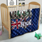 New Zealand Warriors Rugby Quilt Warrior Mascot Auckland Skyline Flag Art
