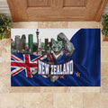 New Zealand Warriors Rugby Rubber Doormat Warrior Mascot Auckland Skyline Flag Art