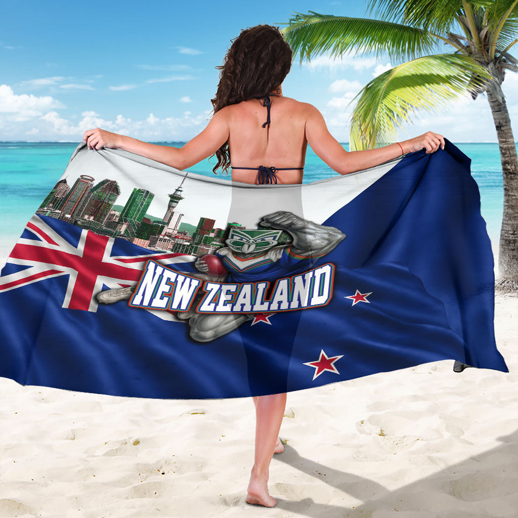 New Zealand Warriors Rugby Sarong Warrior Mascot Auckland Skyline Flag Art