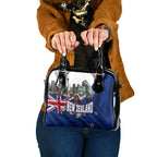 New Zealand Warriors Rugby Shoulder Handbag Warrior Mascot Auckland Skyline Flag Art