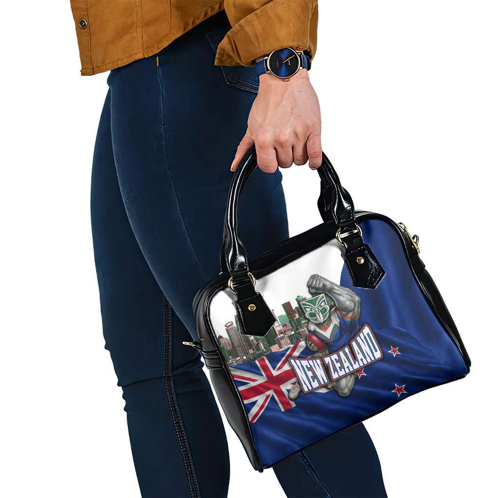 New Zealand Warriors Rugby Shoulder Handbag Warrior Mascot Auckland Skyline Flag Art
