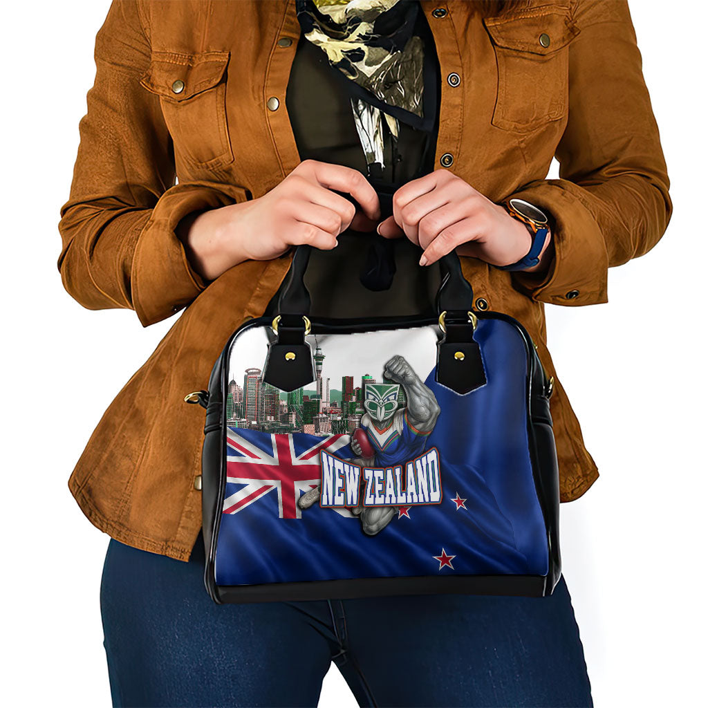 New Zealand Warriors Rugby Shoulder Handbag Warrior Mascot Auckland Skyline Flag Art