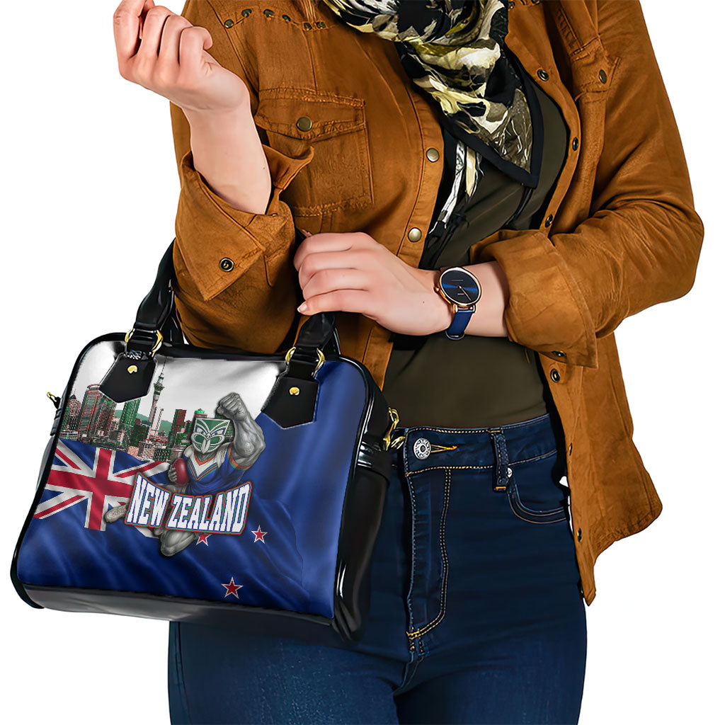 New Zealand Warriors Rugby Shoulder Handbag Warrior Mascot Auckland Skyline Flag Art
