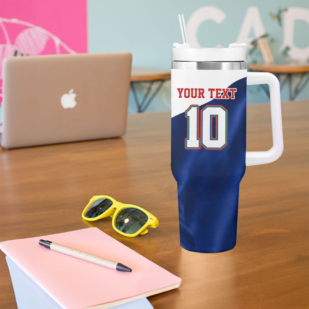 Personalized New Zealand Warriors Rugby Tumbler With Handle Warrior Mascot Auckland Skyline Flag Art