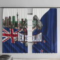 New Zealand Warriors Rugby Window Curtain Warrior Mascot Auckland Skyline Flag Art