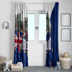 New Zealand Warriors Rugby Window Curtain Warrior Mascot Auckland Skyline Flag Art